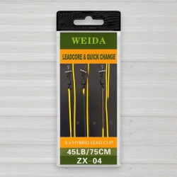 Монтаж лідкор з швидкознімним вертлюгом Weida ZX-04, 45lb, 75см, 3шт/уп